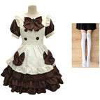 005 brown + white socks / S