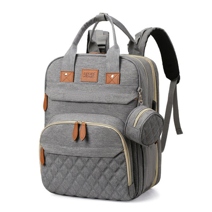 Mummy Bag, Large Capacity Backpack, Portable, Hangable Stroller, Folding Bed, Mother Travel Insulated Mother and Baby Bag