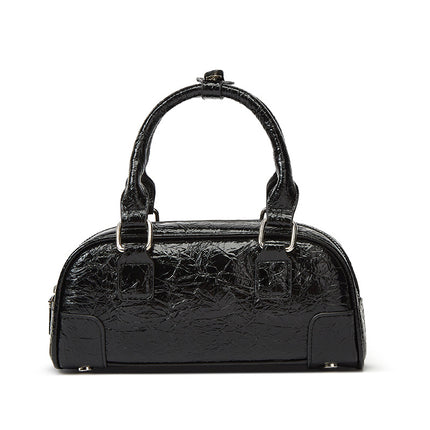 Retro Niche Texture Boston Handbag Women's Bag Korean Style Simple Pillow Bag Versatile Commuter Shoulder Crossbody Bag