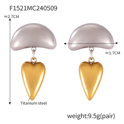 European and American Design Women's Hip Hop Personalized Trendy Titanium Steel Plated 18k Gold Geometric Devil's Eye Tassel Earrings suit
