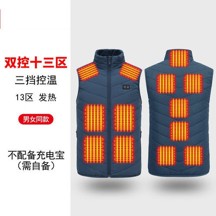 Heating vest intelligent temperature control charging cold-proof heating vest men's and women's winter warm riding electric vest