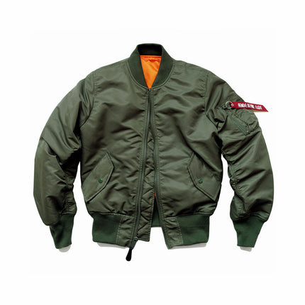 American Style Thickened Baseball Suit Autumn and Winter Army Green MA-1 Bomber Jacket plus size Vertical Collar Tooling Jacket for Men
