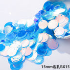 15mm side hole [small package 10g, about 100 pieces] / Bx15 golden transparent blue