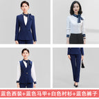Blue suit + blue vest + white shirt + blue pants / S