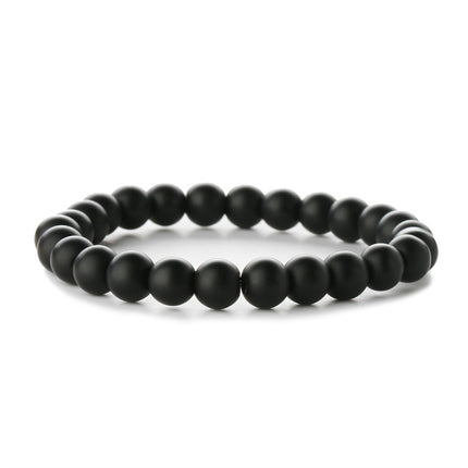 Factory Direct Sales 8mm Natural Gemstone Beads Bracelet Tiger Eye Volcanic Stone Agate Elastic Rope Beaded Bracelet Wholesale