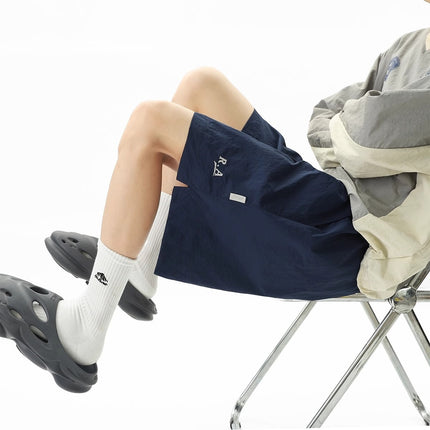 Trendy Quick-Dry Work Shorts for Men and Women, Summer Thin Casual Wide-Leg Beach Shorts, Loose Casual Straight-Leg Knee-Length Shorts