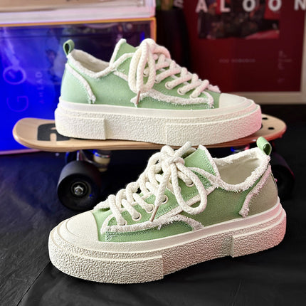 Women's Shoes 2026 New Niche Style Unisex Casual Skate Shoes Couple Style Trendy Canvas Shoes Large Size Women's Shoes Cross-Border