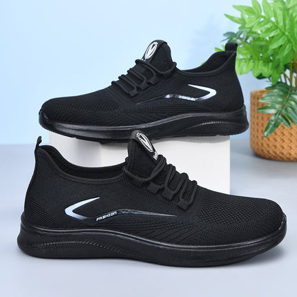 Plus Size Export Fly Woven Men's Shoes Spring Cross-Border Shoes Men's Casual Shoes Polyurethane Breathable Mesh Sports Shoes for Men