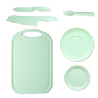 Large plate 6-piece set green