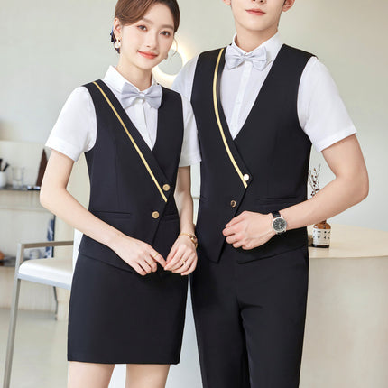 Bar KTV Western restaurant work wear slim vest suit women's new hotel front desk waiter work clothes men