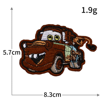 Hot-Selling Computer Embroidery Excavator Engineering Vehicle Bulldozer Cartoon Embroidery Cloth Patch No-Sew Iron-On Hot Melt Adhesive Patch