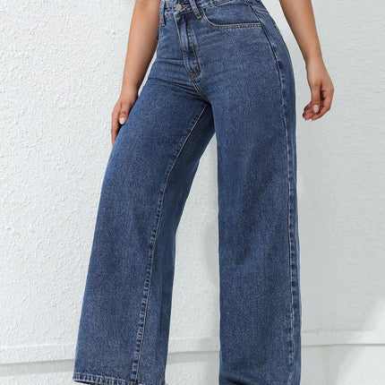 American Wide-Leg Jeans for Women 2025 Spring New Style Washed Loose Slimming Look Straight Floor-Length Denim Pants Jeans