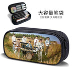 Large-capacity three-layer canvas pencil case-factory direct sales / B15674