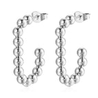 G-shaped solder pin earrings steel color MS-345