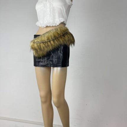 New Rabbit Fur Belt D. I .A OOTD Mao Mao Belt Europe and America Cross-border Hot Sexy Spice Girl Waist Cover Wide Belt