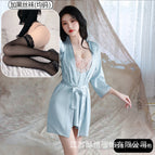Lake blue suit + black stockings / M( 35-47.5kg )