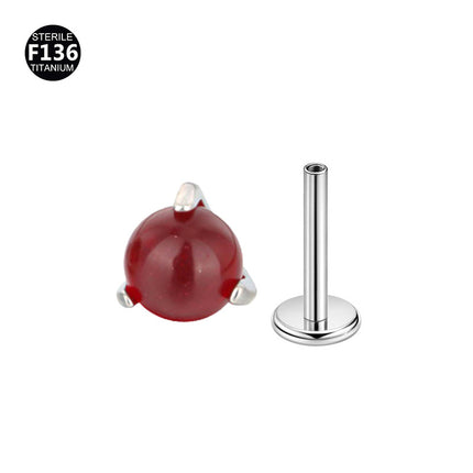 F-136 Titanium 1.0/1.2 Thick Natural Stone Lip Ring Earrings Lip Studs Ear Studs Tragus Body Piercing Jewelry Wholesale