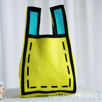 Knitted Bag Souvenir Gift Bag Kindergarten Kidsren Baby Full Moon Birthday Gift Cartoon Gift Bag Gift