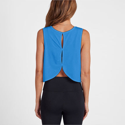 2026 Cross-Border Yoga Vest for Women with Hollow-Out Design, Beautiful Back Sports Cover-Up, Versatile Top for Running, Fitness, and Casual Wear Wholesale