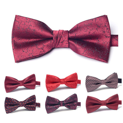 Bow Tie Men's Wedding Groom Best Man Formal Shirt Performance Brother Group Pattern Bow Tie Wedding Trendy Dress