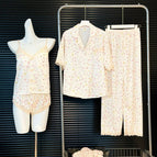 Pink flower short sleeves + trousers 103096 / M ( 40-50kg )