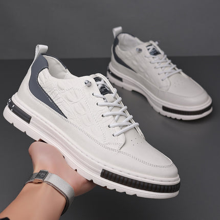 2023 new men's shoes sports casual inner height men's leather shoes small white shoes fashion trend men's shoes wholesale