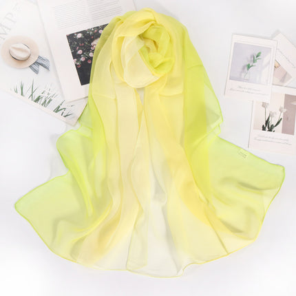Summer Thin Silk Scarf Soft Breathable Small Qiao Qi Scarf Rainbow Gradient Color Scarf Women's Sunscreen Shawl Etiquette Silk Scarf