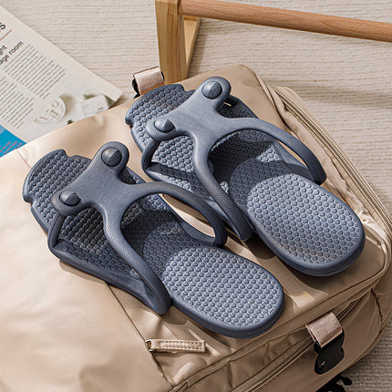Folding Slippers Women's Detachable Travel Portable Hotel Bathing Beach Flip-Flap Slippers for Traveling Men