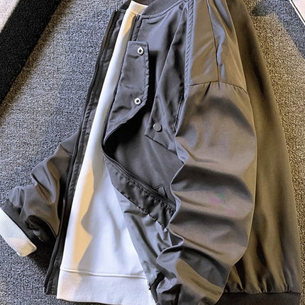 American Retro Bomber Jacket Jacket Men's Spring and Autumn Fried Street Loose Casual Baseball Suit Home Figure# WT198