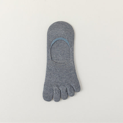 Finger socks men's solid color leisure boat socks spring and summer breathable thin cotton antibacterial deodorant socks summer toe socks