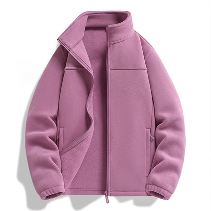 Autumn and Winter New Style Fleece Jackets for Men and Women, Fleece-Lined, Thickeneded, Warm and Breathable Polar Fleece Double-Sided Fleece Jackets for Couples