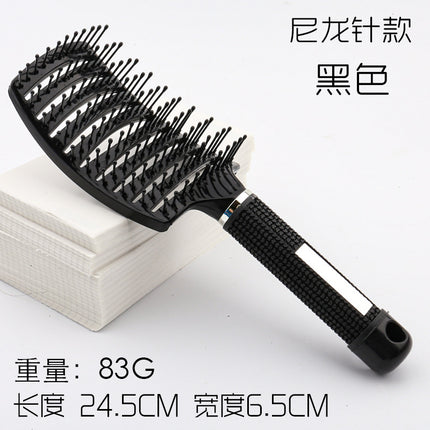 Factory Direct sales bristle big curved comb fluffy curly hair shape comb household hair massage comb oil head rib comb