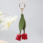 Red [tulip flowers] keychain bag charm