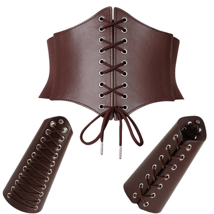 Medieval Retro Fashion Tight Wide Girdle Women's Drawstring Belt European and American Palace Girdle Drop Shipping