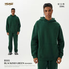 Dark Green-Hooded Sweatshirt / S