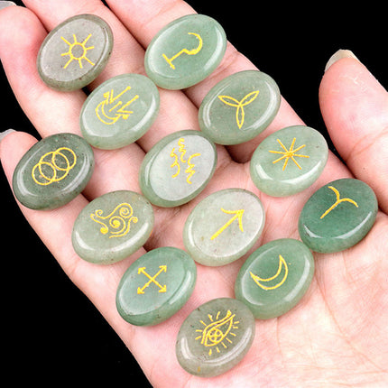 witches runes witch runes natural crystal agate semi-precious stone carvings such as nilune runes