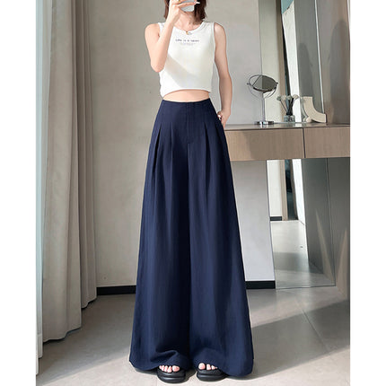 2025 Summer New Tencel Linen Wide-Leg Pants High-Waisted Cotton Linen Yamamoto Pants Thin Casual Pants for Women