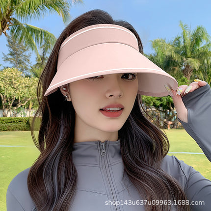 Upf50+ Large Brim Sun Hat for Women, Uv Protection, Open-Top Hat, Cycling Face-Covering Sun Hat, Breathable Ice Silk