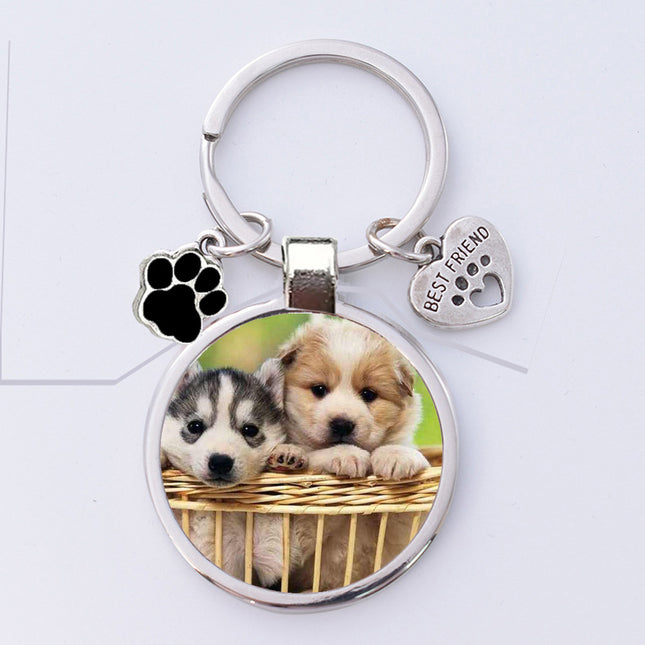 Amazon Cross-border Thermal Transfer Keychain Pet Keychain Metal Blank Thermal Transfer Keychain Pendant