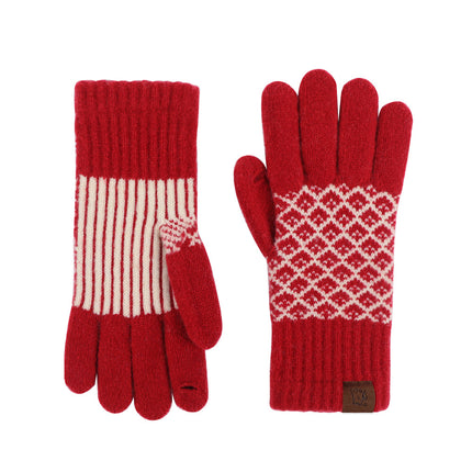 Men's and women's cycling winter warm touch screen windproof cold thickened fleece-lined wool autumn and winter Korean gloves wholesale custom