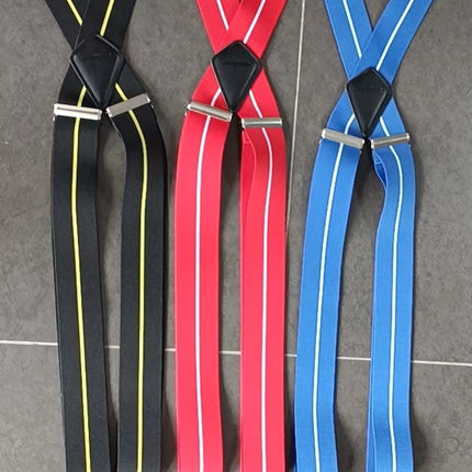 Men's Black Elastic Cross Strap Suspenders with 50mm Width, 5cm Wide Elastic Suspenders, X-Shaped Strong Elastic Suspenders for Foreign Trade
