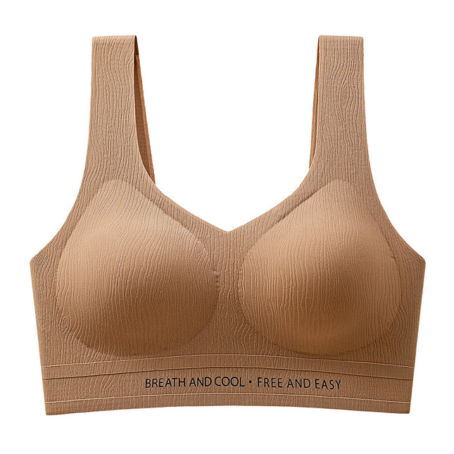 Seamless Backless Bra for Women, Wireless, Side Support, Anti-Slip, Small Bust Push-Up, Wide Shoulder Straps, Bra That Makes the Bust Look Smaller