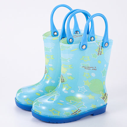 Children's Rain Boots Baby Rain Boots Primary School Boys and Girls Waterproof and Warm Outdoor Non-Slip Wear-Resistant Water Shoes Cross-Border Export