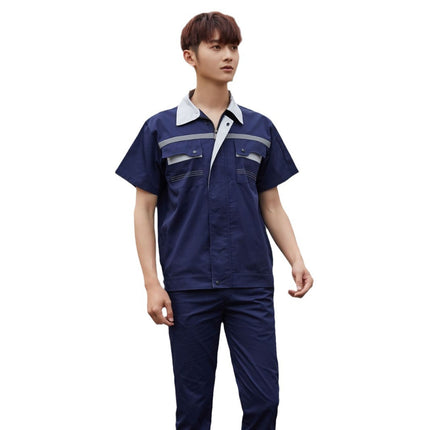 Polyester-Cotton Work Clothes, Summer Long and Short-Sleeved Suits, Work Uniforms, Labor Protection Clothing, Machine Repair Workshop Clothing, Wholesale Summer Professional Clothing