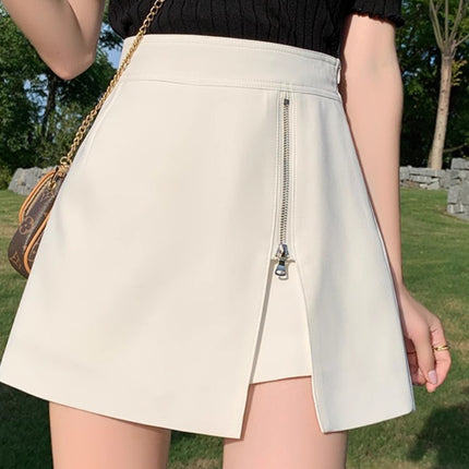 Women's 2024 Spring New Design Sense Zipper High Waist Slimming A- line Korean Style Skirt Pants