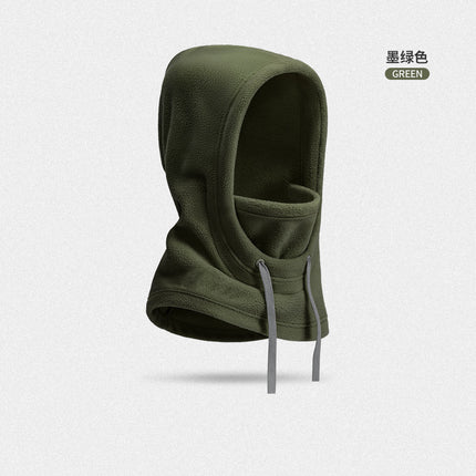 New Thickened Fleece Hat Ski Headgear Outdoor Cycling Fleece Mask Cold-proof Integrated Cap Windproof Scarf