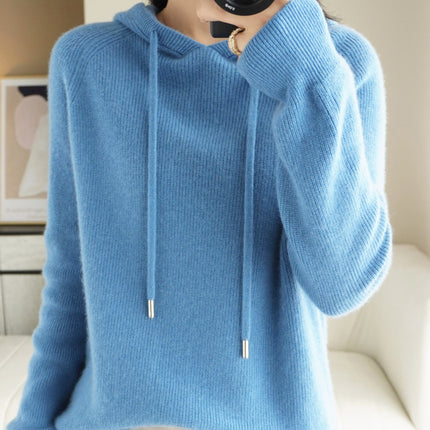 Long sleeve hooded pullover sweater women's bottoming sweater Korean style loose casual knitted sweater Spring and Autumn New hoodie