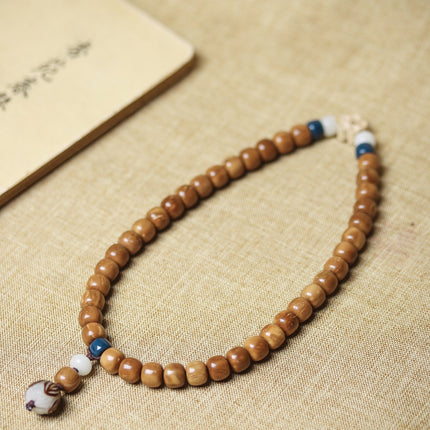Natural Cook Bodhi Root DIY Woven Handheld Chain Plate Wen Play Chanting Bead String Men's and Women's Long Hanging Pendant