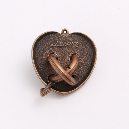 [Small size] zinc alloy unlock Kong Ming lock magic alloy educational toys nine-chain intelligence unlock ring buckle