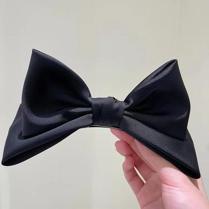 Summer big bow ribbon hairpin women's high-grade back head top clip spring clip hairpin clip hair accessories 17cm